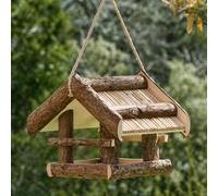 Ckb Ltd Hanging Bird Table, Wooden Wild Bird Feeder, Rustic Weatherproof Feeding Station Hanger For Outdoor Wildlife