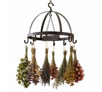 CKB LTD Herb and Flower Dryer Cast Iron - Kitchen & Garden Hanging Drying Rack - Space-Saving Accessory to Air Indoors or Outdoors For Plants, Grass, Vanilla, Spices, Flowers, Aromatic Herb Tea Leaves