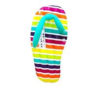 CKB LTD IGGI 5ft Giant Inflatable Flip Flop Pool Lounger Air Bed Water Toy, Multi-Coloured - STRIPE