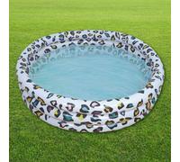 CKB LTD Kids Inflatable Leopard Print Paddling Pool For Toddler Children Circular 110Cm Width, 27Cm Height, Ages 2+