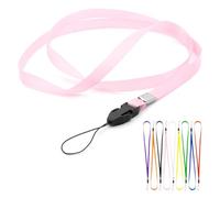 CKB LTD Lanyards Neck Strap ID Badge Holders Loop Clip 48cm for Gym Key Name Tag Badge Pass Holder USB Flash Drive Cell Phone Key ID Card Badge and Small Electronic Device (Pink, Pack of 10)
