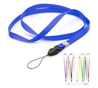 CKB LTD Lanyards Neck Strap ID Badge Holders Loop Clip 48cm for Gym Key Name Tag Badge Pass Holder USB Flash Drive Cell Phone Key ID Card Badge and Small Electronic Device (Blue, Pack of 10)