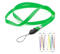 CKB LTD Lanyards Neck Strap ID Badge Holders Loop Clip 48cm for Gym Key Name Tag Badge Pass Holder USB Flash Drive Cell Phone Key ID Card Badge and Small Electronic Device (Green, Pack of 10)
