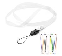 CKB LTD Lanyards Neck Strap ID Badge Holders Loop Clip 48cm for Gym Key Name Tag Badge Pass Holder USB Flash Drive Cell Phone Key ID Card Badge and Small Electronic Device (White, Pack of 100)
