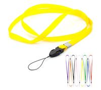 CKB LTD Lanyards Neck Strap ID Badge Holders Loop Clip 48cm for Gym Key Name Tag Badge Pass Holder USB Flash Drive Cell Phone Key ID Card Badge and Small Electronic Device (Yellow, Pack of 10)