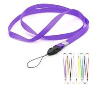 CKB LTD Lanyards Neck Strap ID Badge Holders Loop Clip 48cm for Gym Key Name Tag Badge Pass Holder USB Flash Drive Cell Phone Key ID Card Badge and Small Electronic Device (Purple, Pack of 10)