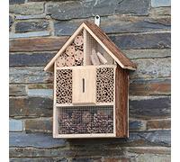 CKB LTD Large Natural Wood Bark Insect Bug Hotel - For Bees Ladybirds Butterfly House Wooden Outside Shelter Garden Nest Garden Home Outdoor Habitat House - Large 30 x 10 x 39cm