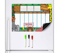 CKB LTD Magnetic Refrigerator Reward Charts For Children Behaviour Board A3 Jungle Animals