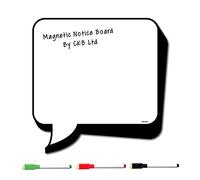 CKB LTD Magnetic Speech Bubble Fridge Whiteboard with 3 Dry Wipe Pens, A3 | Magnetic dry wipe memo board for fridges, shopping lists, reminders, notes, home, office and family organisation