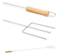 CKB LTD Marshmallow Toasting Fork - Extra Long 75cm Large Roasting Skewer with Wooden Handle for BBQ Grilling, Bonfire, Camping, Fire Pit, Campfire, Barbecue Telescoping