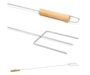 CKB LTD Marshmallow Toasting Fork - Extra Long 75cm Large Roasting Skewer with Wooden Handle for BBQ Grilling, Bonfire, Camping, Fire Pit, Campfire, Barbecue Telescoping