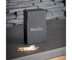 CKB LTD Match Box Storage Holder For Fireside, Wood Burners or Mantelpiece Flip Top Lid Tidy Crafted in Powder Coated Steel