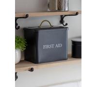Ckb Ltd Medicine First Aid Box Metal Container Medical With Dividers Removable Organiser 2 Tier Tray Powder Coated Carbon Black