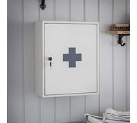 CKB LTD Medicine First Aid Medical Wall Mounted Cabinet Cupboard Locker with 3 Shelves & Lockable - Includes 2 Keys - Crafted in Powder Coated Steel H45 x W36 x D16cm