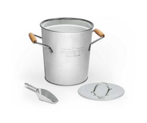 CKB Ltd Metal Ice Bucket With Lid And Scoop Silver Galvanised Steel