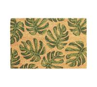 CKB LTD Monstera Leaf Novelty Doormat - Tropical Botanical Decorative Natural Coir Welcome Door Mat with Non Slip PVC Backing, Indoor Outdoor, Front Back, 60 x 40cm