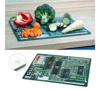 CKB LTD Motherboard Glass Chopping Board - Scratch-Proof Kitchen Worktop Saver Gift for Computer Tech Lovers - Hygienic, Odourless Surface with Anti-Slip Feet - 41x31cm