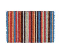 CKB LTD Multi Stripe Novelty Doormat - Decorative Colourful Rainbow Natural Coir Door Mat with Non Slip PVC Backing, Indoor Outdoor, Front Back, 60 x 40cm
