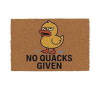 CKB LTD No Quacks Given Duck Themed Novelty Doormat Unique Joke Doormats Front Back Door Mats Made with a Non-slip PVC Backing, Natural Coir, Indoor Outdoor Size 60 x 40cm