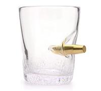 CKB LTD Novelty Tumbler Spirit Shot Glass Single 300ml Glass with Bullet Shot in The Glass Tasting Tumblers for Drinking Scotch Bourbon Whiskey Brandy