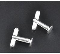 CKB Ltd Pack of 10 (5 Pairs) - 8mm Plate - Blank Cufflink Backs Round Bar With U Arm CKB09444
