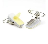 CKB Ltd® Pack of 100 SELF-Adhesive ID Clips with Crocodile Clip and Safety Pin- Ideal for Sticking Directly onto Identity Badges and Plastic Visitors Card Holders - Multi-Purpose