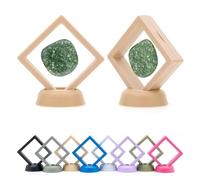 CKB LTD Pack of 5 3D Floating Frames Display Case Holder Storage Box Suspension Stand - Holds Jewellery, Gemstones, Collectable Coins and Hobby Craft Items (Apricot Beige) 7cm x 7cm x 2cm (Small)