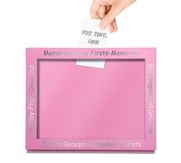 CKB LTD Pink 11 x 14 Inch Display Frame Memory and Keepsake Picture Frame Display Box For Keepsakes and Memories Coloured With Silver Wording Pregnancy or New Born Gift Ideas