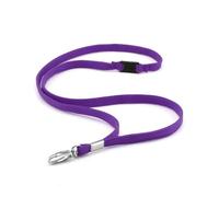 Ckb Ltd Premium Lanyards Neck Strap With Breakaway And Swivel Metal Clip For Id Card Holder Lanyard Plain (Purple, Pack Of 100)