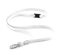 CKB LTD Premium Lanyards Neck Strap with Breakaway and Swivel Metal Clip for ID Card Holder Lanyard Plain (White, Pack of 100)