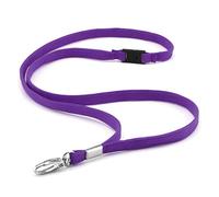 CKB LTD Premium Lanyards Neck Strap with Breakaway and Swivel Metal Clip for ID Card Holder Lanyard Plain (Purple, Pack of 50)