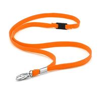 CKB LTD Premium Lanyards Neck Strap with Breakaway and Swivel Metal Clip for ID Card Holder Lanyard Plain (Orange, Pack of 20)