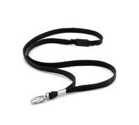 Ckb Ltd Premium Lanyards Neck Strap With Breakaway And Swivel Metal Clip For Id Card Holder Lanyard Plain (Black, Pack Of 100)