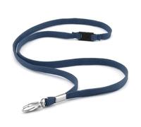 CKB LTD Premium Lanyards with Breakaway and Swivel Metal Clip for ID Card Holder Lanyard Plain (Navy Blue, Pack of 100)