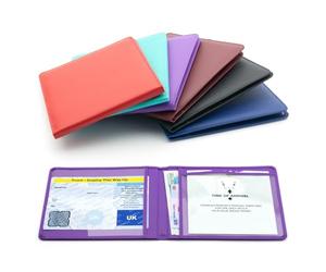CKB LTD Purple Disabled Badge Holder Wallet for Car Blue Badge Soft PU Leather Protector Disability Parking Permit Protective Cover (Purple)