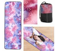 CKB Ltd Purple Galaxy Style Yoga Towel Mat Non Slip, Quick Dry Sweat Absorbent Washable Comfortable Blanket Pilates Workout Meditation