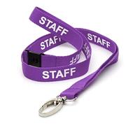 CKB LTD Purple Staff LANYARDS Breakaway Safety Lanyard Neck Strap Swivel Metal Clip for ID Card Holder - Pull Quick Release Design Pack of 50