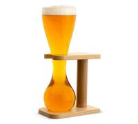 CKB LTD Quarter Yard Of Ale Tall Glass With Smart Birch Wood Stand