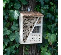 CKB LTD Rectangle Natural Wood Bark Insect Bug Hotel - For Bees Ladybirds House Wooden Outside Shelter Garden Nest Garden Home Outdoor Habitat House - Medium 29cm x 20cm x 10cm