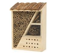 CKB LTD Rectangle Natural Wood Bark Insect Bug Hotel - For Bees Ladybirds House Wooden Outside Shelter Garden Nest Garden Home Outdoor Habitat House - Medium 29cm x 20cm x 10cm