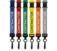 CKB LTD Red Contractor Lanyards Breakaway Safety Lanyard Neck Strap Swivel Plastic Clip for ID Card Holder Pull Quick Release Design Pack of 10