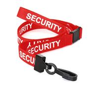 CKB LTD Security LANYARDS Breakaway Safety Lanyard Neck Strap Swivel Plastic Clip for ID Card Holder - Pull Quick Release Design (Red, Pack of 100)