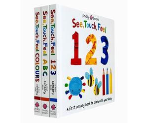 CKB Ltd See, Touch, Feel A First Sensory Book Collection 3 Books Set(See, Touch, Feel 123,see, Touch, Feel Abc & See, Touch, Feel Colours)