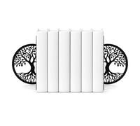 CKB LTD Set of 2 Black Tree of Life Bookends, Decorative 3D Book Ends | Heavy Duty Metal Bookshelf Holders for Shelves