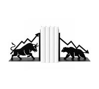 CKB LTD Set of 2 Bull & Bear Bookends, Crypto, Bitcoin Investing Book Ends