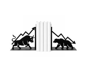 CKB LTD Set of 2 Bull & Bear Bookends, Crypto, Bitcoin Investing Book Ends