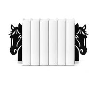 CKB LTD Set of 2 Horse Head Bookends, Equestrian Book Tidy 3D Book Ends | Heavy Duty Metal Bookshelf Holders for Shelves Black