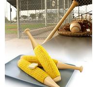 CKB LTD® Set of 2 - Novelty Baseball Bat Corn On The Cob Holder Forks Sticks Handles - Plastic Screw In Design BBQ Barbecue Cooking Fun
