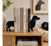 CKB Ltd Set Of 2 Sausage Dog Bookends, Cute 3D Dachshund Book Ends For Shelves
