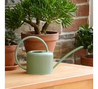 CKB Ltd® Small 1.1L Indoor Watering Can - Sage Coloured Galvanised Powder Coated Steel - For Houseplants Contemporary Metal Design With Narrow Spout And High Handle (Sage Green)